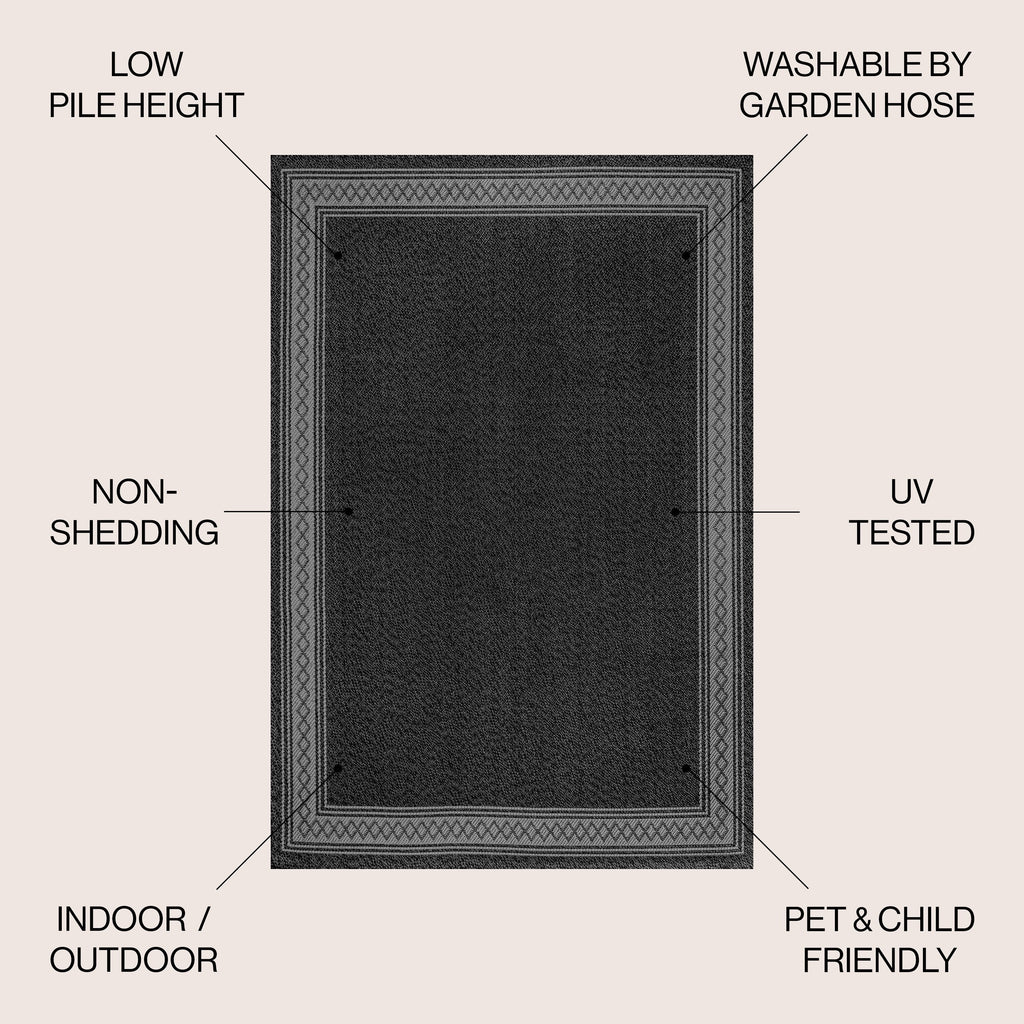 Tapis d'intérieur/extérieur JONATHAN Y Havana Classic à bordure losanges