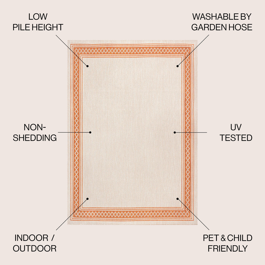 Tapis d'intérieur/extérieur JONATHAN Y Havana Classic à bordure losanges