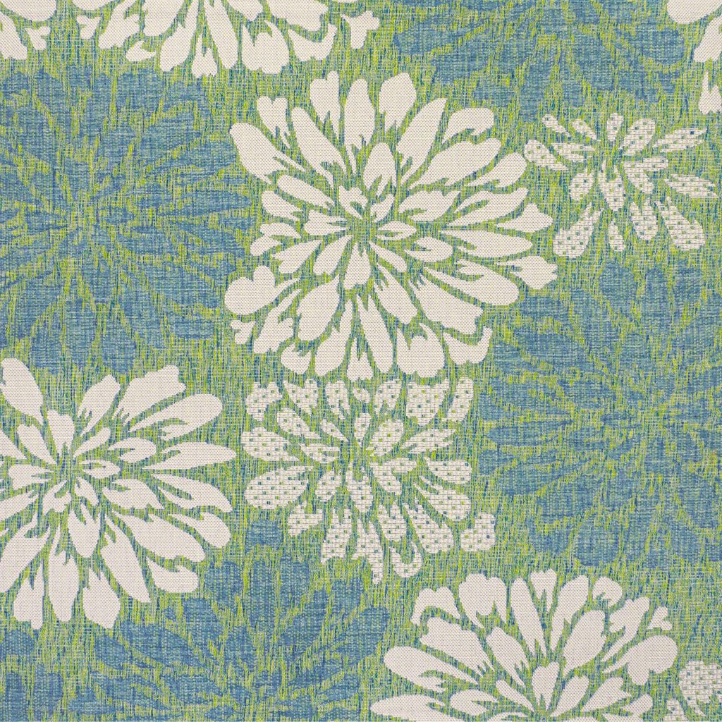 Tapis d'intérieur/extérieur JONATHAN Y à motif floral tissé texturé