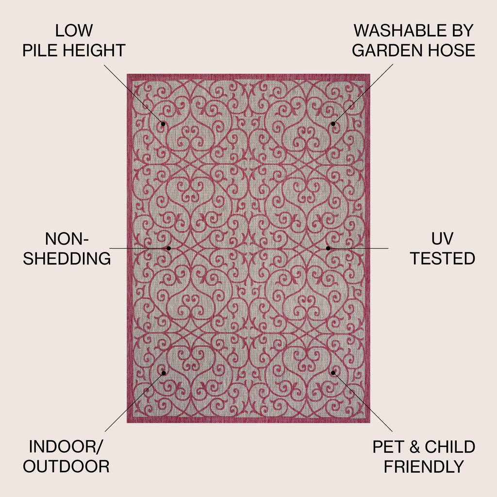 Tapis d'intérieur/extérieur à tissage texturé JONATHAN Y Ourika