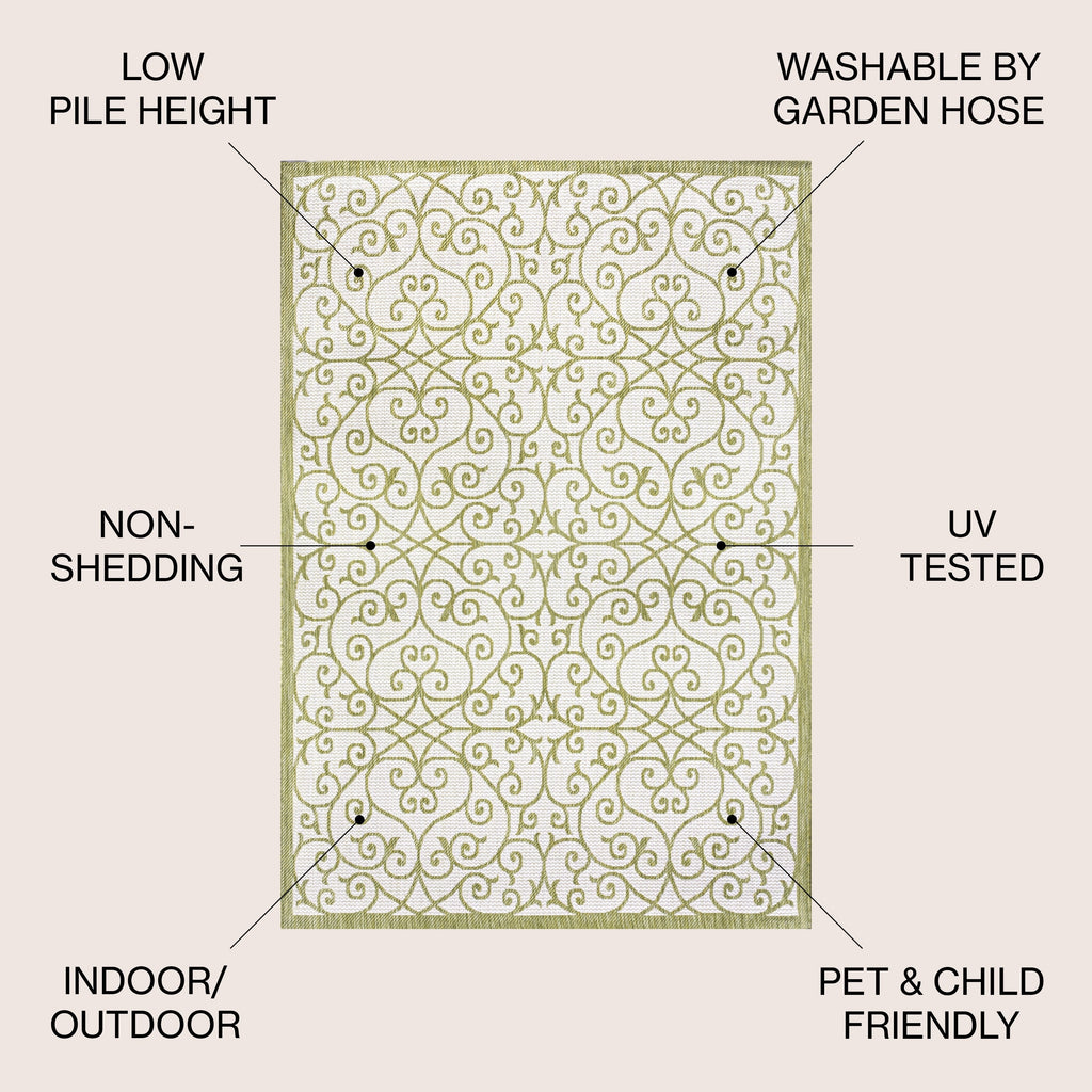 Tapis d'intérieur/extérieur à tissage texturé JONATHAN Y Ourika