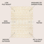 Tapis d'intérieur/extérieur JONATHAN Y Trebol à tissage géométrique texturé marocain