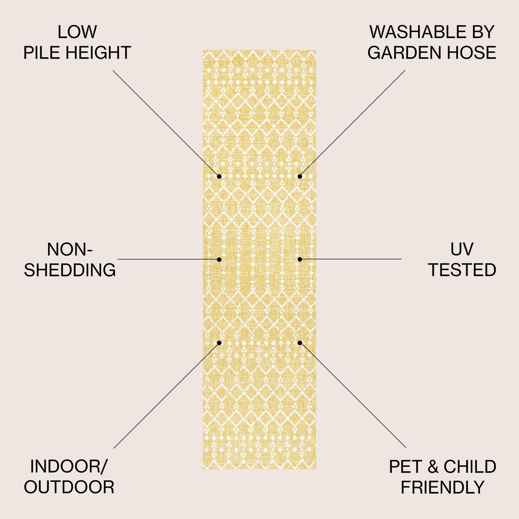 Tapis d'intérieur/extérieur JONATHAN Y Trebol à tissage géométrique texturé marocain