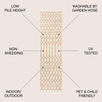 Tapis d'intérieur/extérieur JONATHAN Y Trebol à tissage géométrique texturé marocain