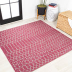 Tapis d'intérieur/extérieur JONATHAN Y Trebol à tissage géométrique texturé marocain