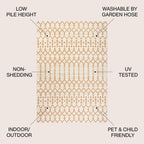 Tapis d'intérieur/extérieur JONATHAN Y Trebol à tissage géométrique texturé marocain