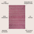 Tapis d'intérieur/extérieur JONATHAN Y Trebol à tissage géométrique texturé marocain