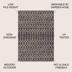 Tapis d'intérieur/extérieur JONATHAN Y Trebol à tissage géométrique texturé marocain