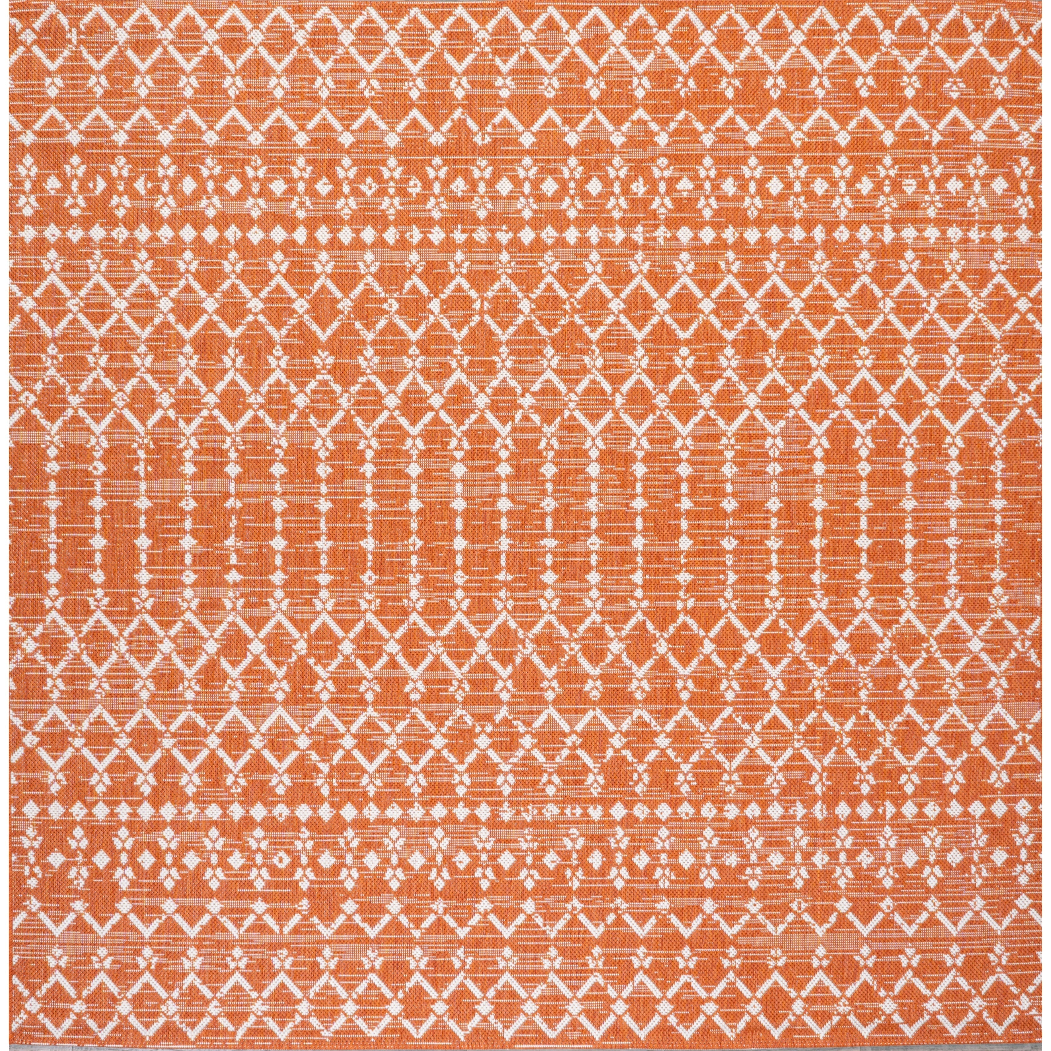 Tapis d'intérieur/extérieur JONATHAN Y Trebol à tissage géométrique texturé marocain