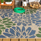Tapis d'intérieur/extérieur JONATHAN Y à motif floral tissé texturé