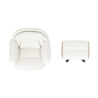 Fauteuil inclinable Jovan 31,5 en cuir véritable avec pouf