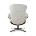 Fauteuil inclinable Jovan 31,5 en bois courbé et cuir véritable