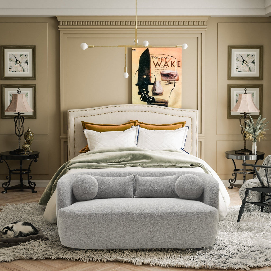 Causeuse 2 places rembourrée KINWELL Boucle avec oreillers