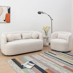 Causeuse 2 places rembourrée KINWELL Boucle avec oreillers