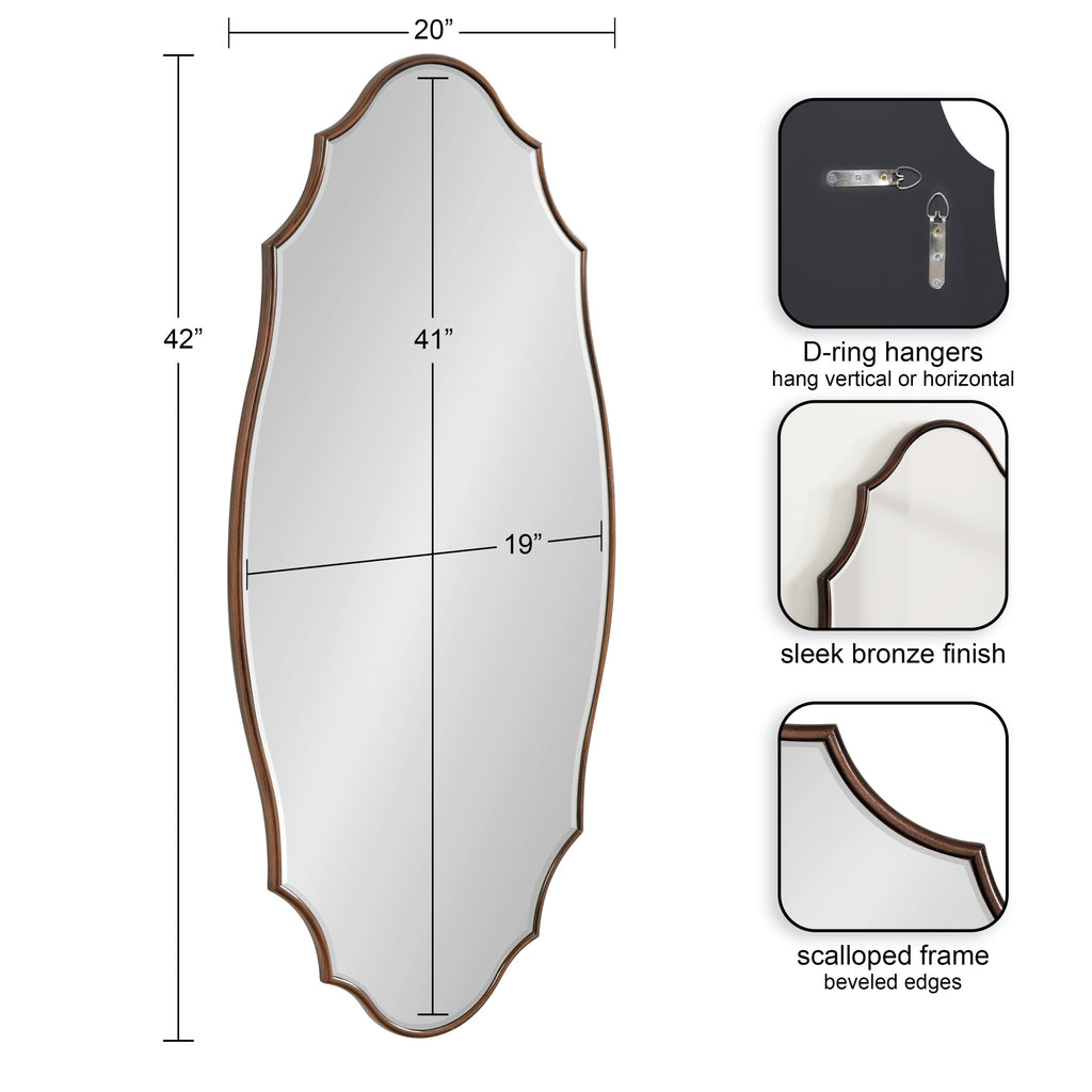 Miroir mural ovale festonné Kate et Laurel Leanna