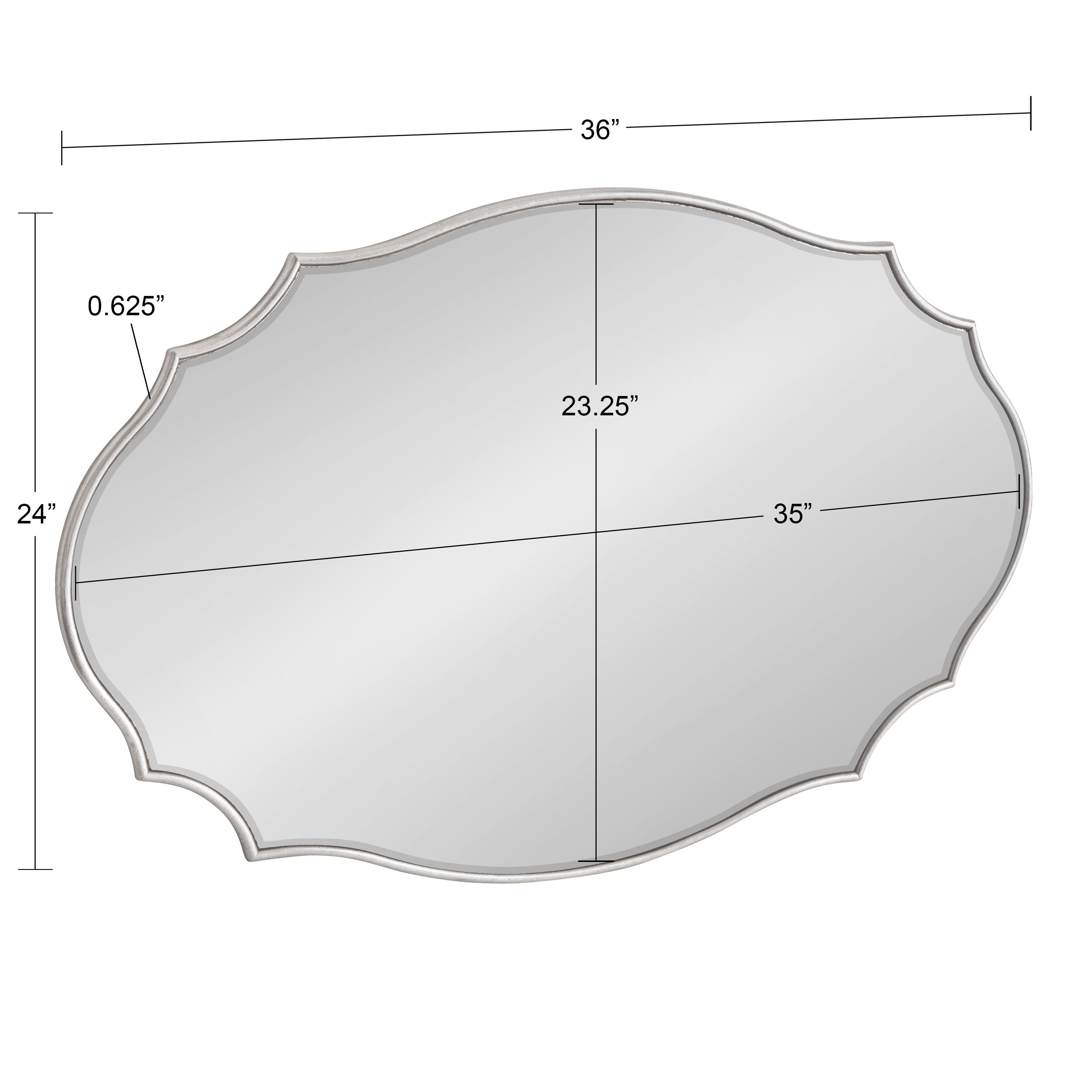 Miroir mural ovale festonné Kate et Laurel Leanna