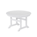 Ensemble de salle à manger d'extérieur Polytrends Laguna en PEHD, toutes saisons, avec table ronde et fauteuils (5 pièces)