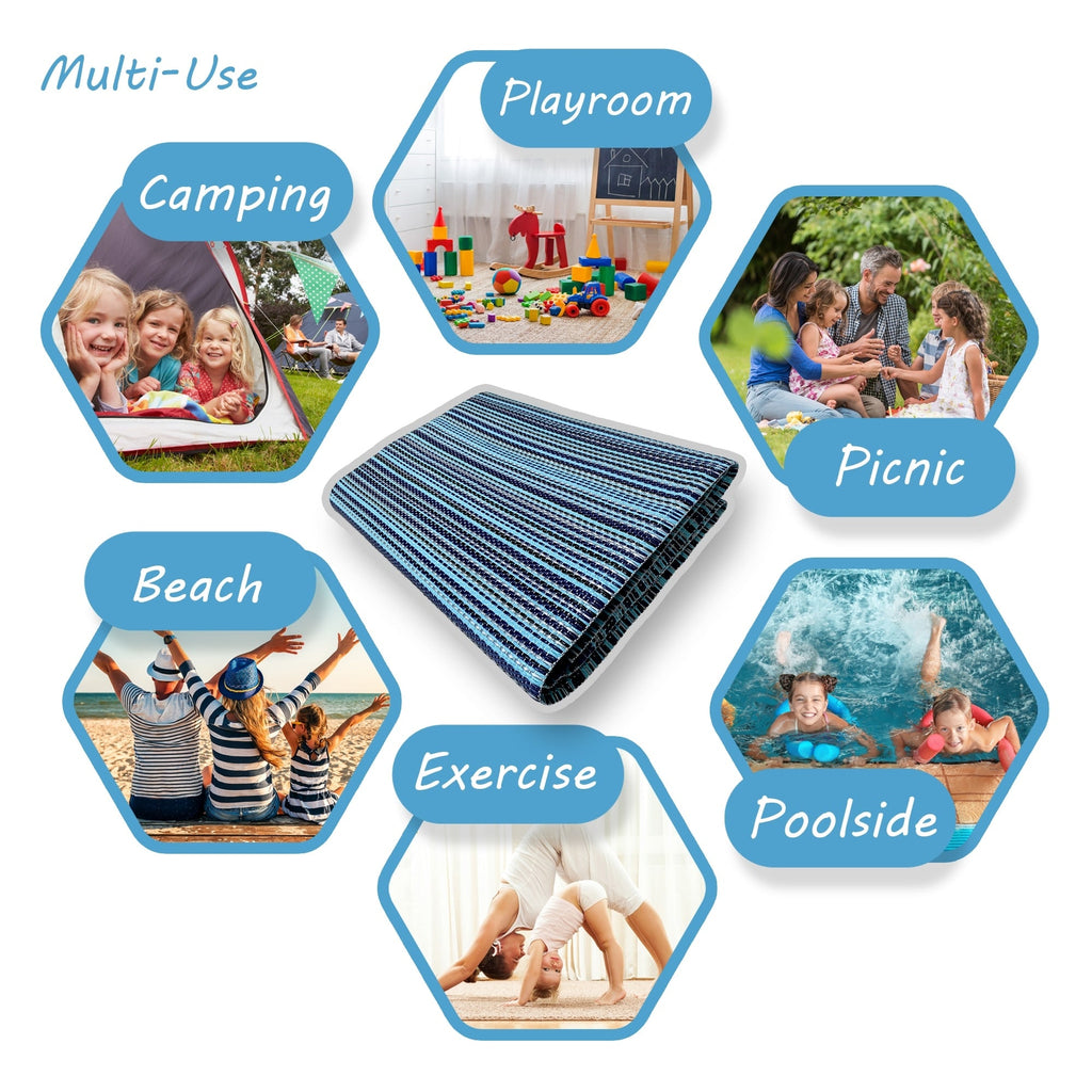 Tapis d'intérieur/extérieur à rayures de plage Lalune