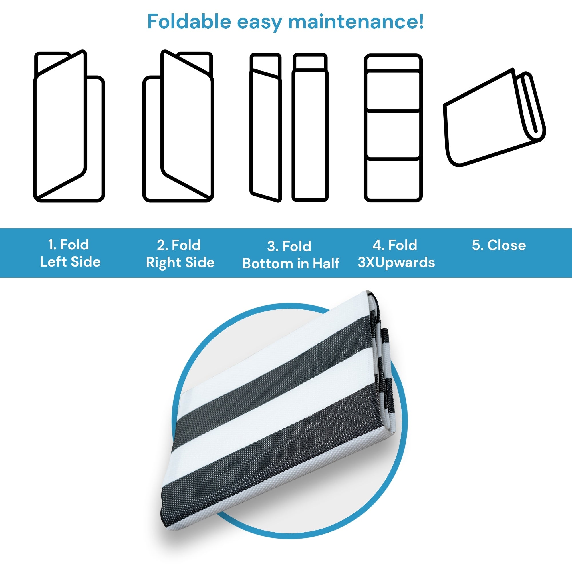 Tapis d'intérieur/extérieur à rayures de plage Lalune