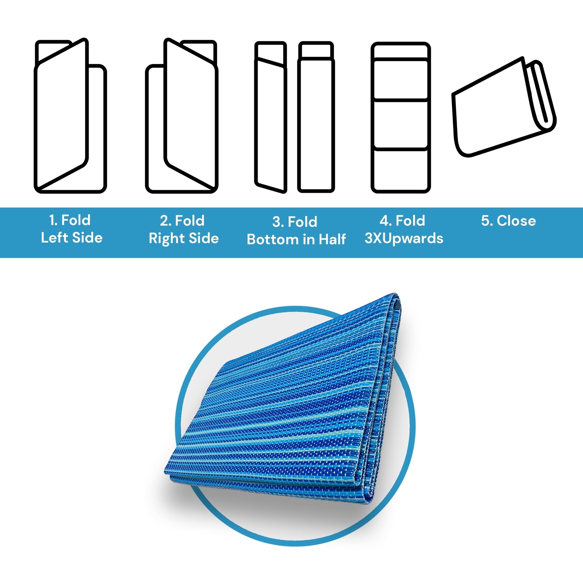 Tapis d'intérieur/extérieur à rayures de plage Lalune