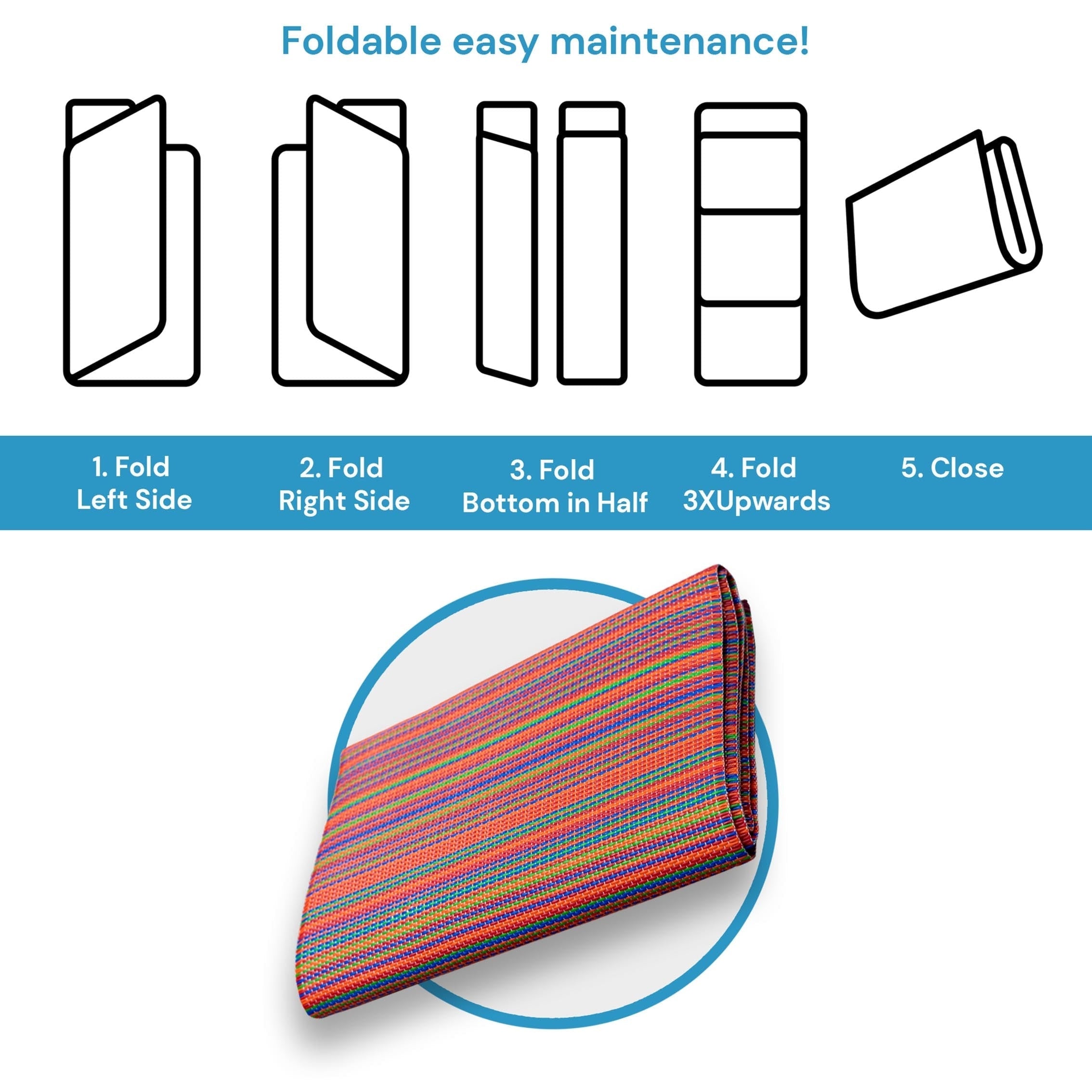 Tapis d'intérieur/extérieur à rayures de plage Lalune