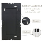 Grand miroir mural emboîtable avec perles de cristal rectangulaires