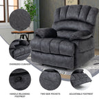 Grand fauteuil inclinable manuel pour adulte, canapé inclinable simple en tissu confortable, fauteuil inclinable rembourré pour salon