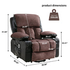 Grand fauteuil inclinable électrique avec chauffage et massage 8 points - Télécommande, port USB