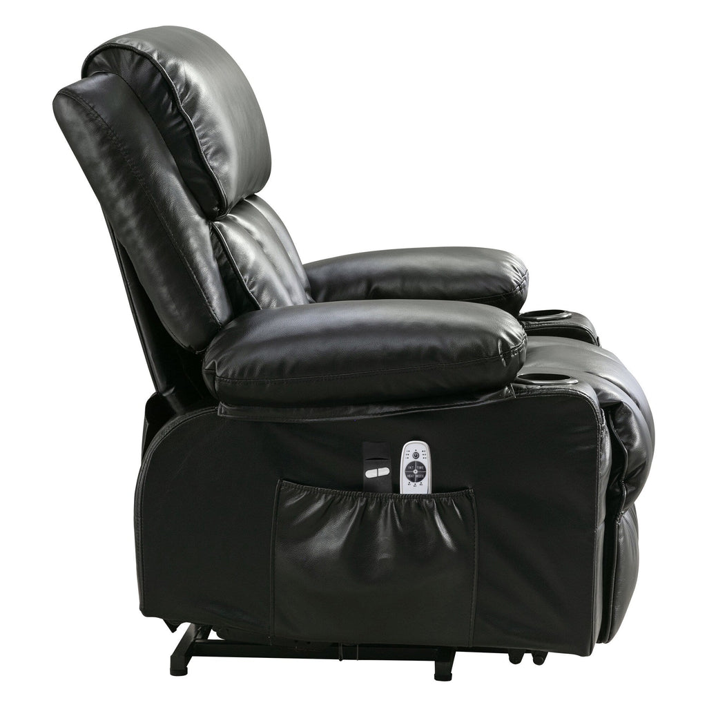 Grand fauteuil inclinable électrique avec chauffage et massage 8 points - Télécommande, port USB