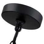 Lustre tambour à 4 lumières en rotin Lennie de 20 po avec auvent noir - 20 po de largeur - 20 po de largeur
