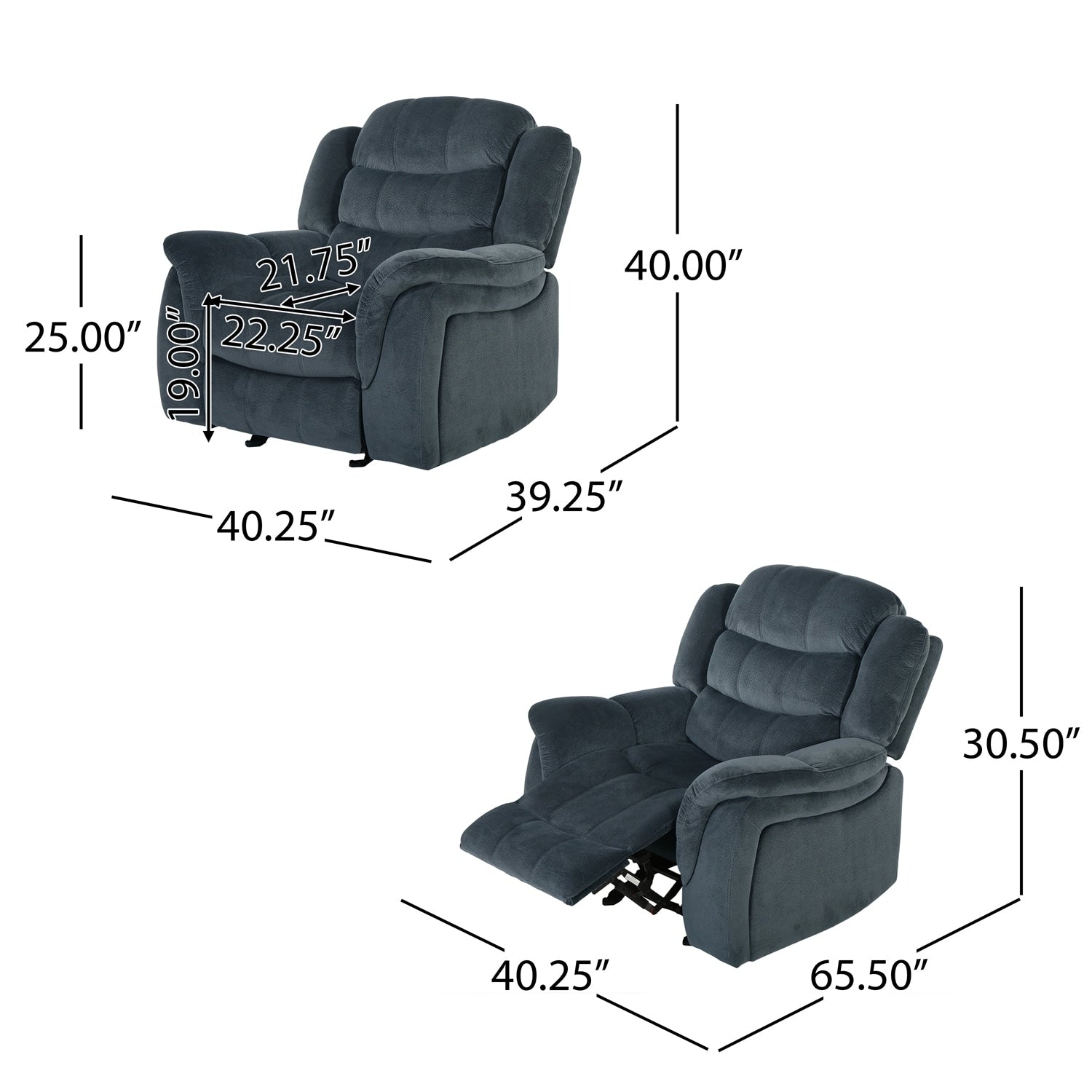 Fauteuil inclinable surdimensionné et luxueux pour une détente ultime