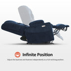 Fauteuil inclinable électrique à double moteur MCombo, grand format, avec massage et double chauffage, pour personnes âgées de grande taille, tissu R7635