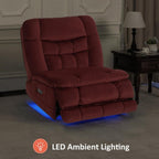 Fauteuil inclinable à bascule électrique surdimensionné MCombo à double moteur, sans accoudoirs, idéal pour le salon, tissu PR607