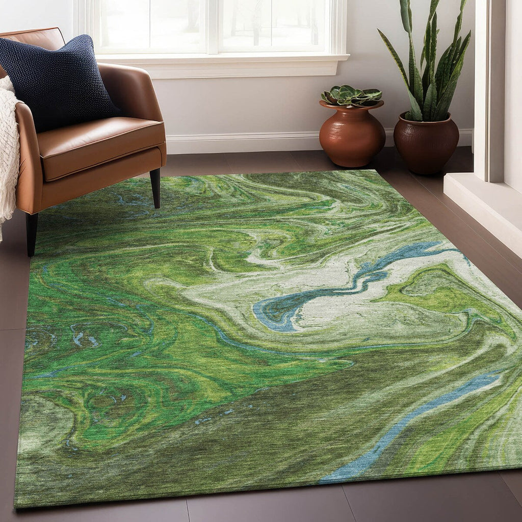 Tapis Chantille à motifs abstraits, lavable en machine, pour intérieur et extérieur