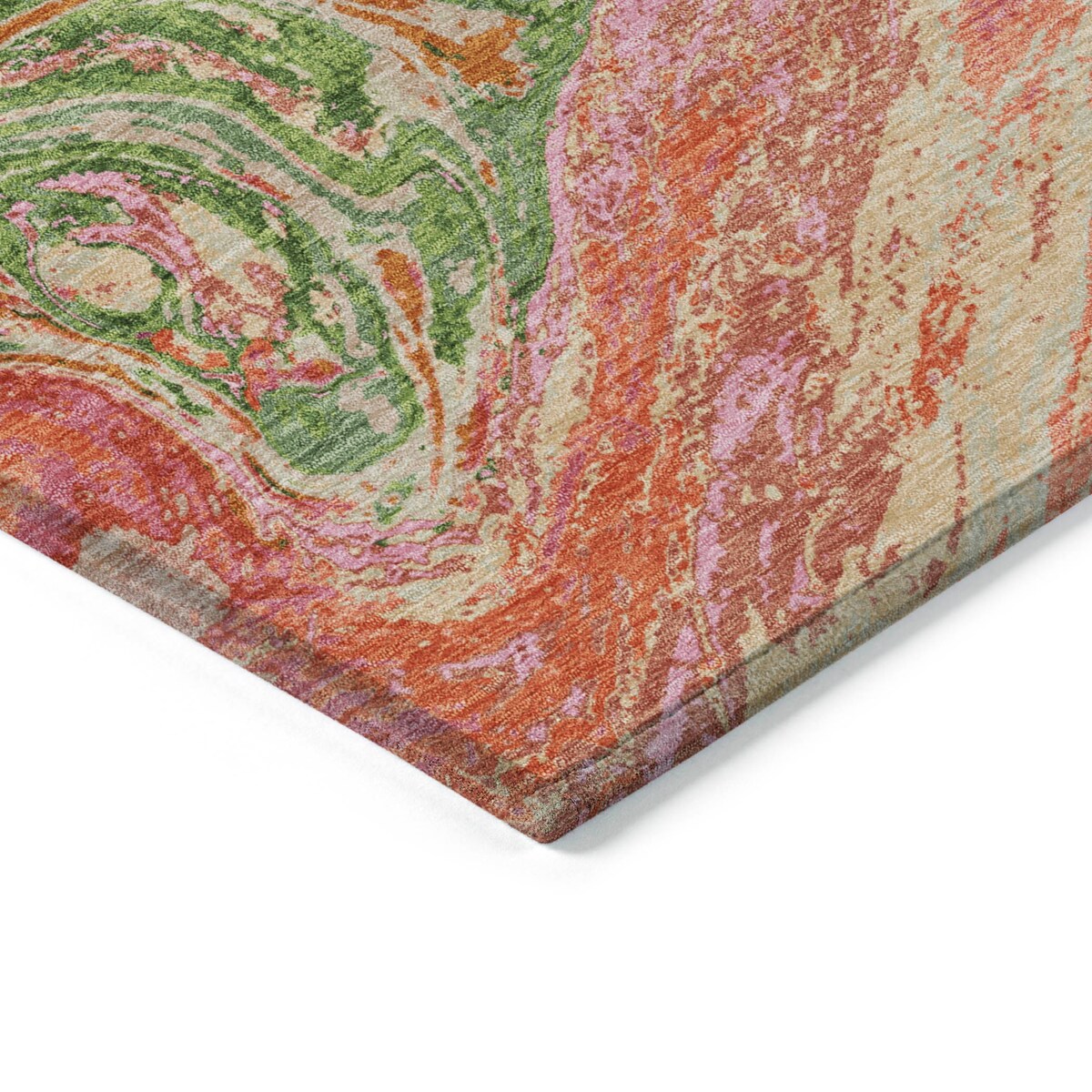 Tapis Chantille à motifs abstraits, lavable en machine, pour intérieur et extérieur