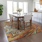 Tapis Chantille à motifs abstraits, lavable en machine, pour intérieur et extérieur