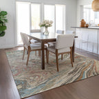 Tapis Chantille à motifs abstraits, lavable en machine, pour intérieur et extérieur