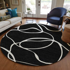 Tapis Chantille moderne abstrait lavable en machine pour intérieur/extérieur