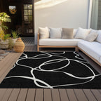 Tapis Chantille moderne abstrait lavable en machine pour intérieur/extérieur