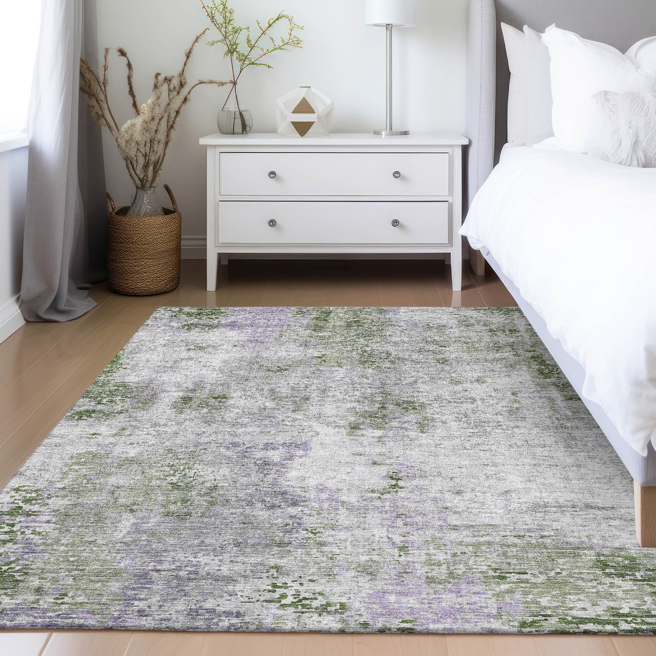 Tapis Chantille abstrait moderne lavable en machine pour intérieur/extérieur