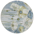 Tapis Chantille moderne à motif floral, lavable en machine, pour intérieur/extérieur