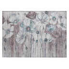 Tapis Chantille moderne à motif floral, lavable en machine, pour intérieur/extérieur