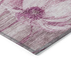 Tapis Chantille moderne à motif floral, lavable en machine, pour intérieur/extérieur
