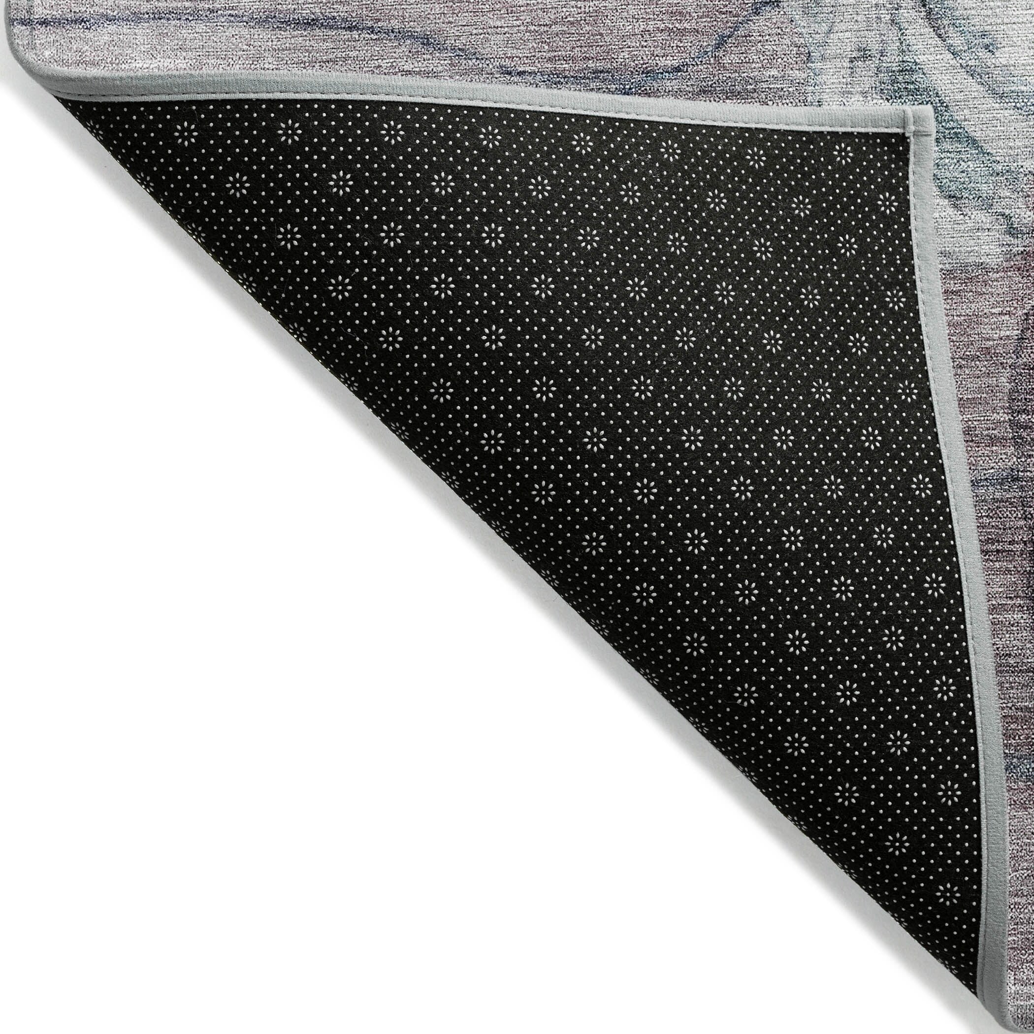 Tapis Chantille moderne à motif floral, lavable en machine, pour intérieur/extérieur