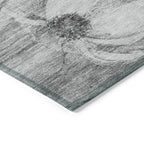 Tapis Chantille moderne à motif floral, lavable en machine, pour intérieur/extérieur