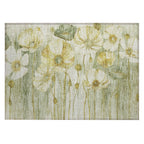 Tapis Chantille moderne à motif floral, lavable en machine, pour intérieur/extérieur