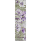 Tapis Chantille moderne à motif floral, lavable en machine, pour intérieur/extérieur