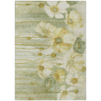Tapis Chantille moderne à motif floral, lavable en machine, pour intérieur/extérieur
