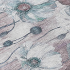 Tapis Chantille moderne à motif floral, lavable en machine, pour intérieur/extérieur