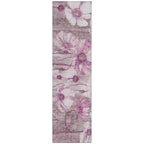 Tapis Chantille moderne à motif floral, lavable en machine, pour intérieur/extérieur